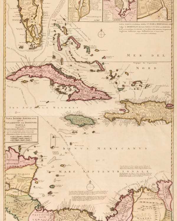 Nova Tabula Exhibens Insulas Cubam et Hispaniolam vulgo S. Domingo Dictam Insulas Lucaias seu Bahamanas ac Peninsulam Floridae